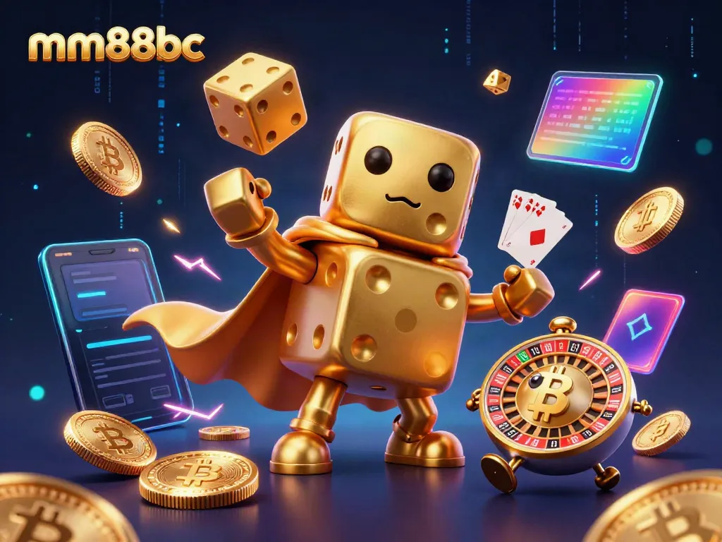 Engage with mm88bc's thrilling casino experience through a dynamic 3D gaming illustration.