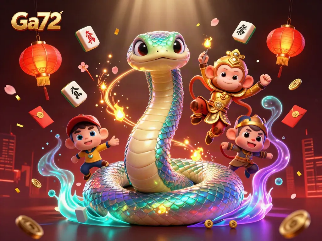 Experience thrilling moments with Ga72 in this vibrant 3D digital illustration showcasing casino excitement.