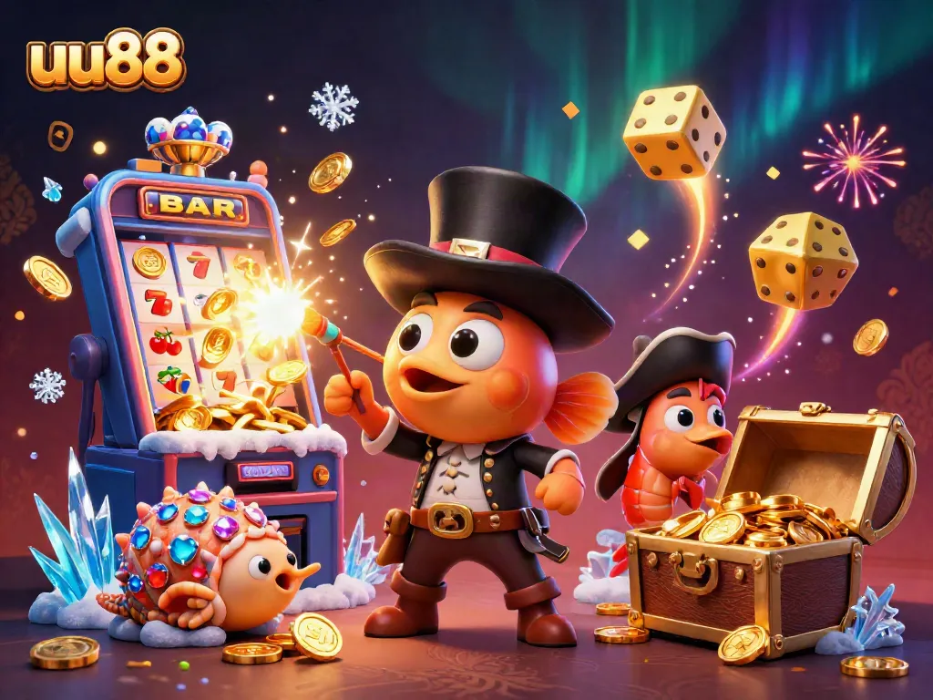 Win big with uu88 as glowing deep-sea characters spark casino excitement in a vibrant underwater scene.