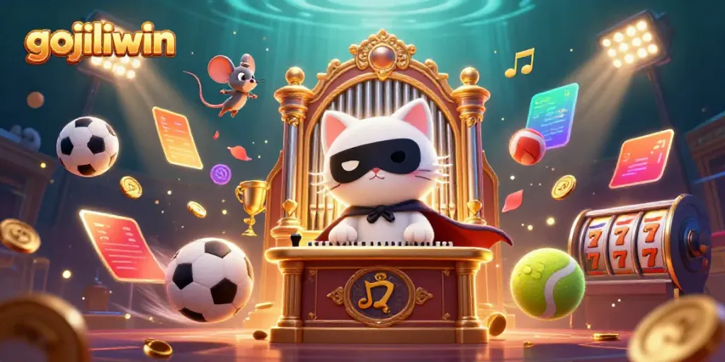 Experience the lively gaming scene at gojiliwin with captivating characters and dynamic slot elements in 3D.