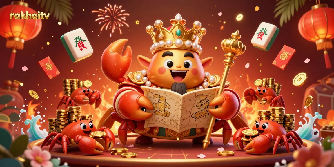 Experience thrilling moments with rakhoitv's captivating golden crab emperor in a vibrant casino scene.
