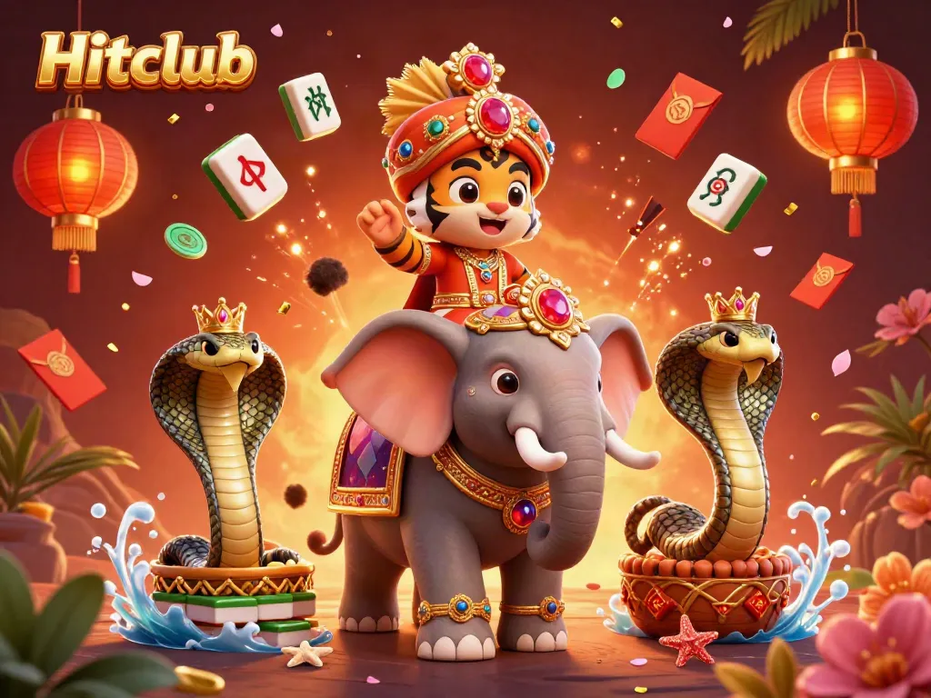 Experience thrilling gameplay with Hitclub's vibrant 3D casino illustration featuring lively gaming elements.