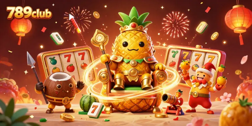 Experience thrilling games at 789club with vibrant 3D casino characters and festive elements.