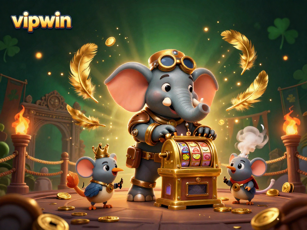 Spin the golden slots at vipwin with an enchanting steampunk elephant engineer and lucky symbols