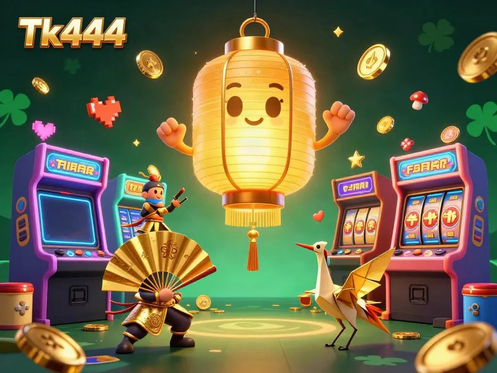 Engage in thrilling gaming action at Tk444’s night market casino with vibrant arcade elements.