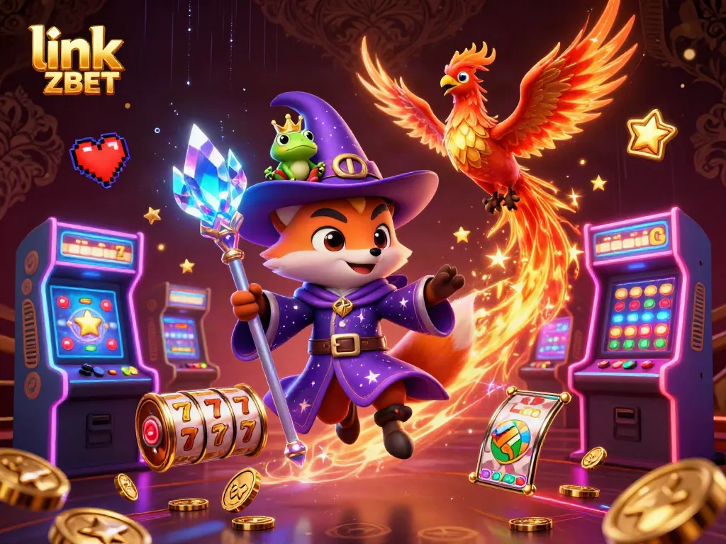 Experience the excitement of gambling at link ZBET featuring dynamic 3D characters, slot elements, and vibrant visuals.