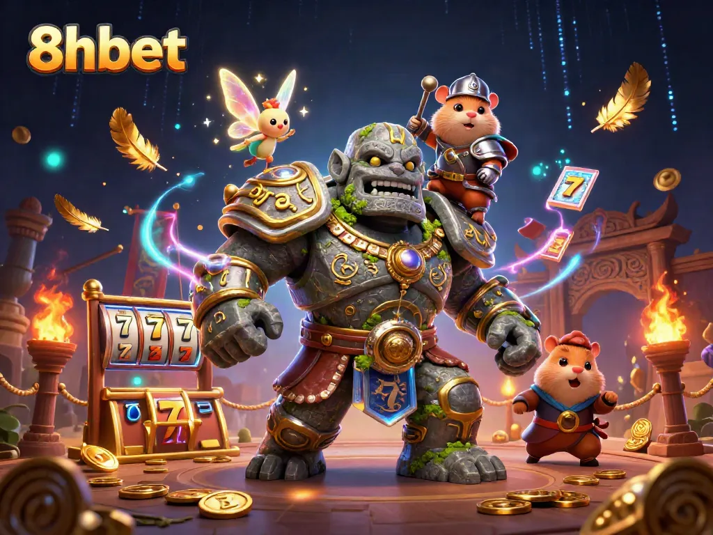 Bet on the exciting 8xbet casino with captivating imagery of characters and gaming elements