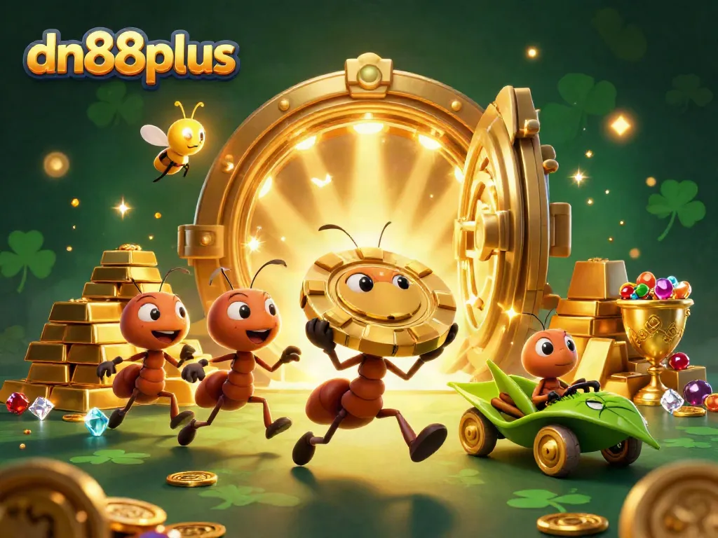 Experience thrilling gameplay with dn88plus featuring cartoon ants in a heist scene.