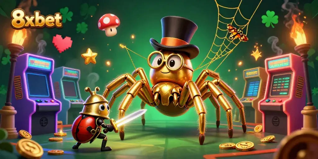 Engage in thrilling gaming with 8x bet's vibrant 3D casino characters and dynamic arcade visuals.
