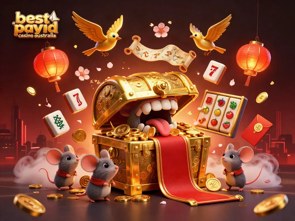 Engage with the best PayID casino Australia scene featuring a treasure chest mimic promising riches to adventurous players.