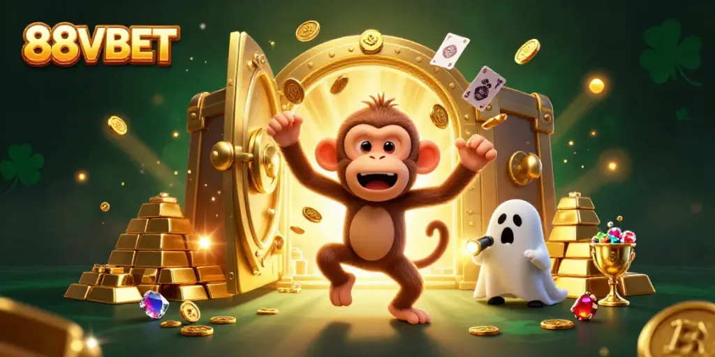 Experience the thrill of winning at 88VBET with golden elements and a spooky atmosphere.
